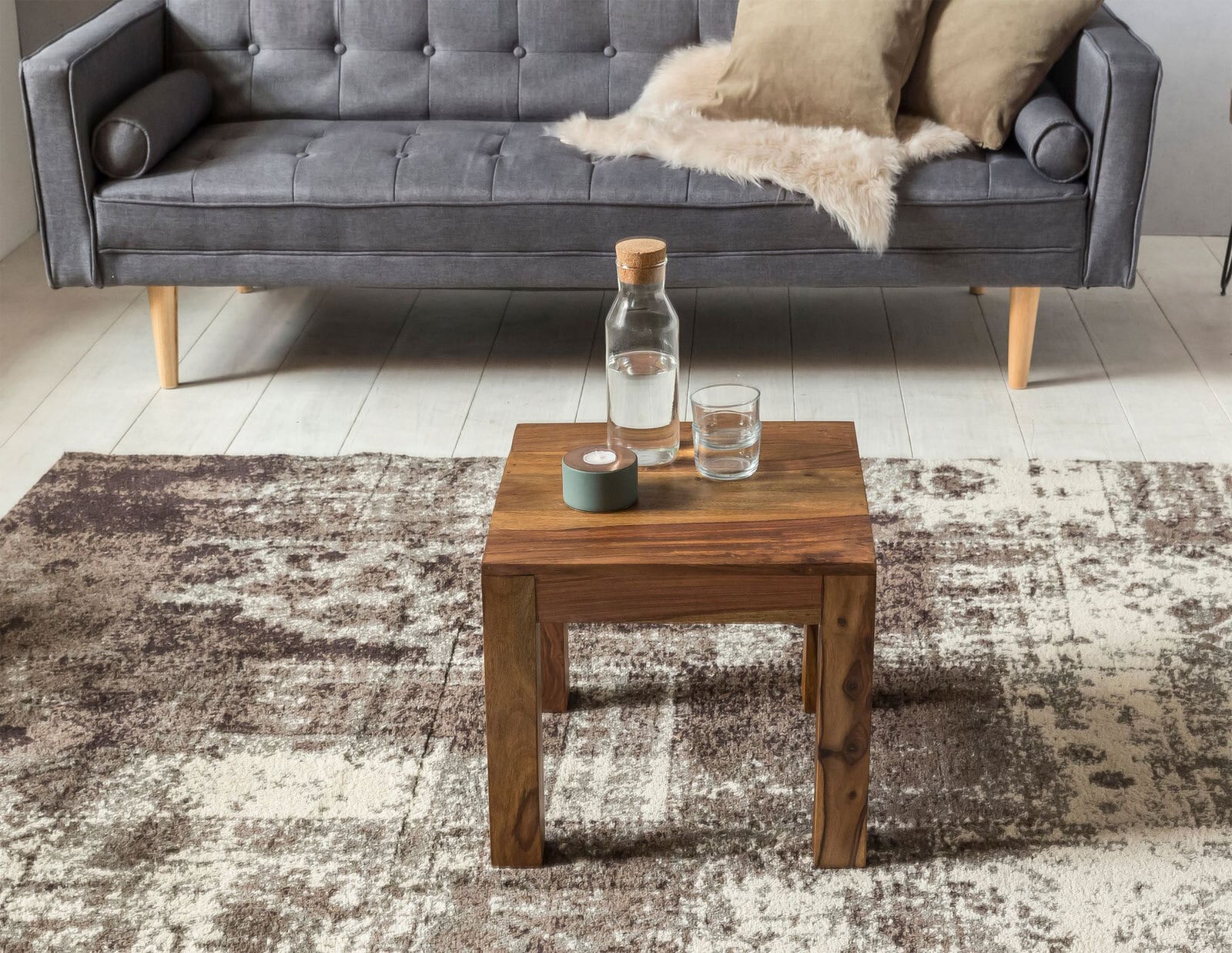 Couchtisch 45 x 45 cm braun