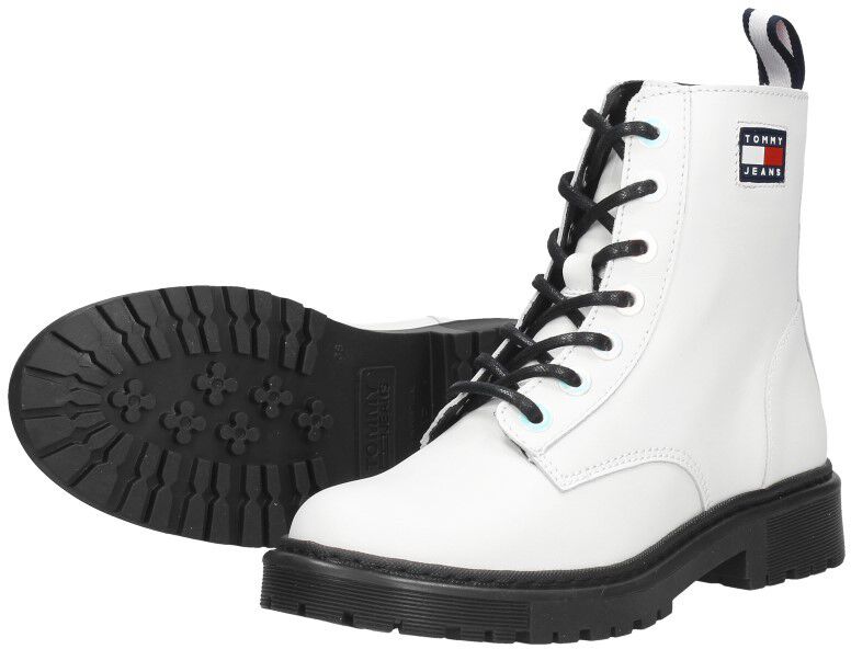 Tommy Hilfiger Iridescent Eyelets Flat boot wit