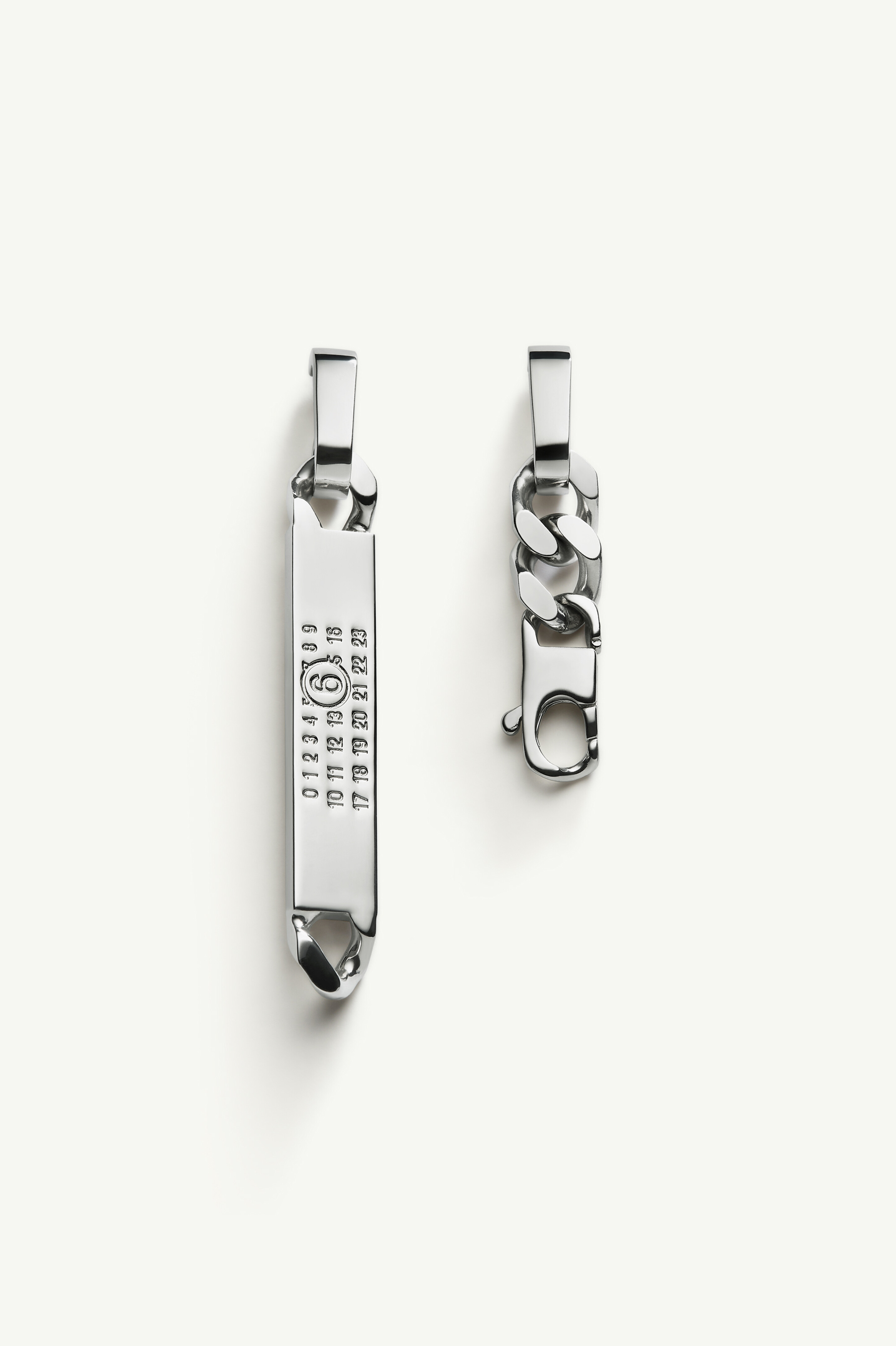 Pendants d'oreilles à chaîne pour femme | MM6 Polished palladio