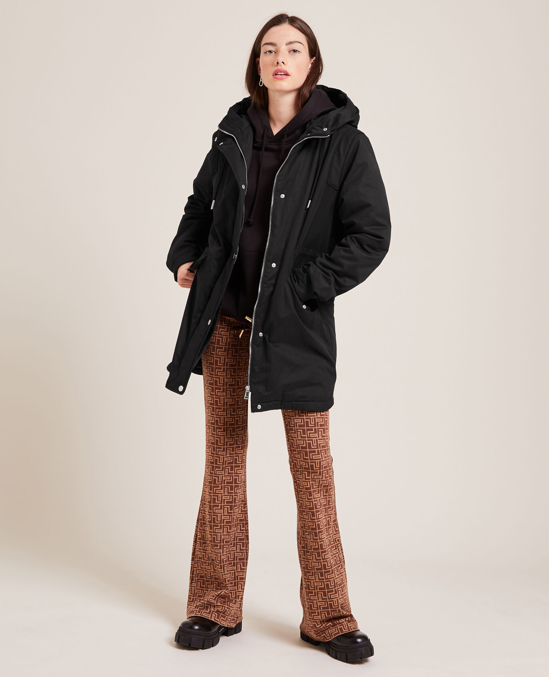 Parka avec doublure fourrure - Noir