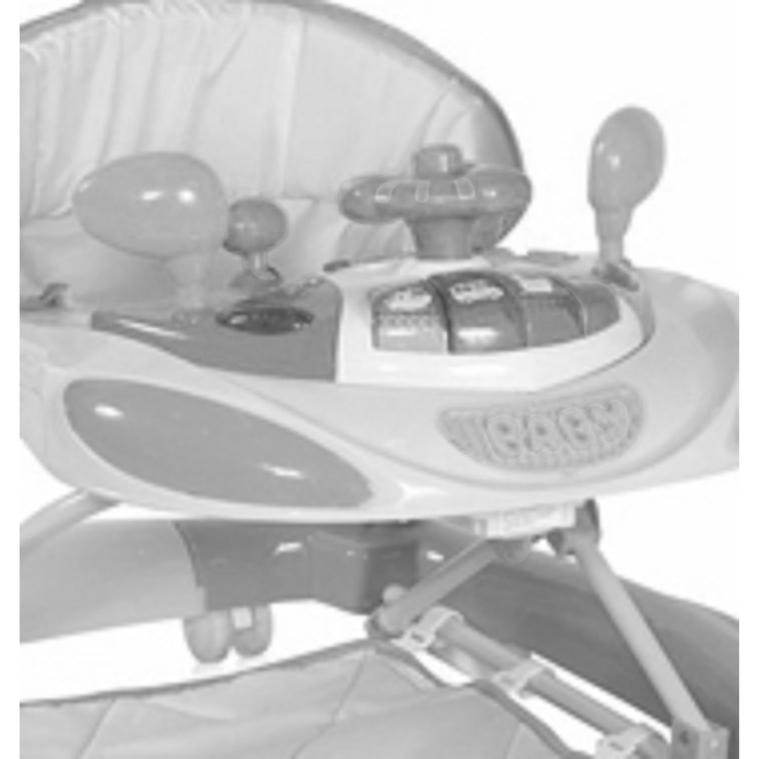 Bertoni Lauflernhilfe und Wippe W1224CE 3 in 1 höhenverstellbar, Musik, Licht blau