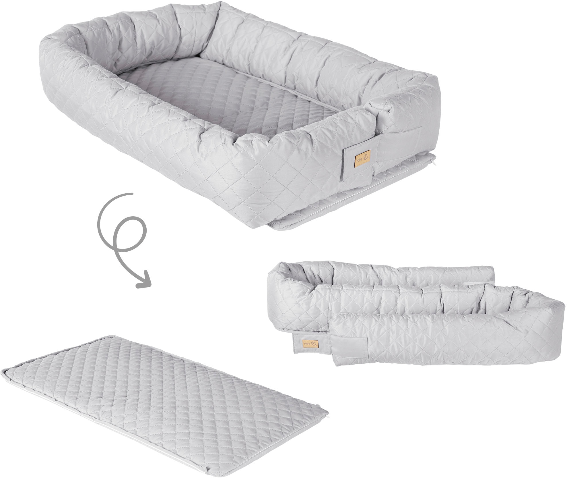 roba® Kuschelnest »Babyounge, roba Style, silbergrau« 3in1