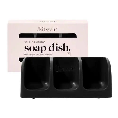 Bottle-Free Beauty Selfdraining Soap Dish Black
