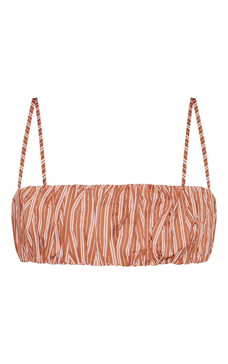 Rouille Ensemble Coordonné Bralette À Fines Rayures