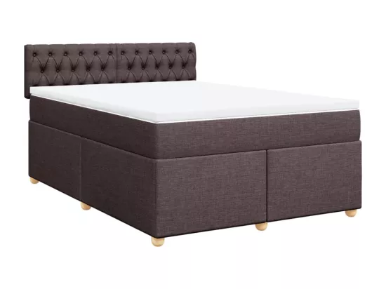 Sommier à lattes de lit avec matelas Marron foncé 160x200 cm