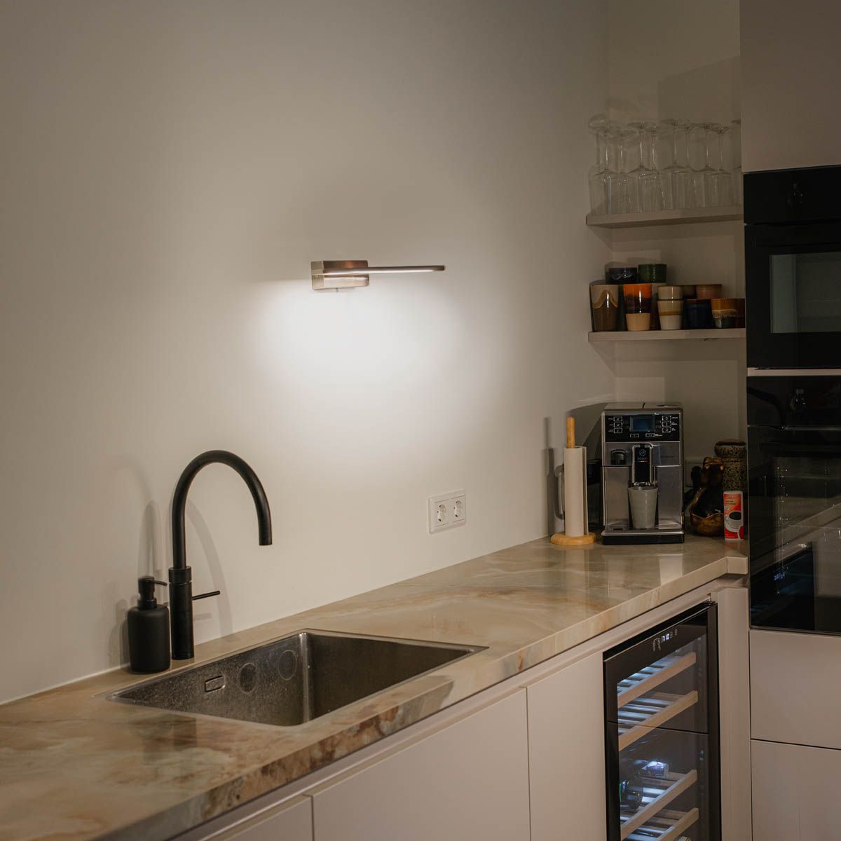 Wandlamp staal 62 cm incl. LED IP44 - Jerre