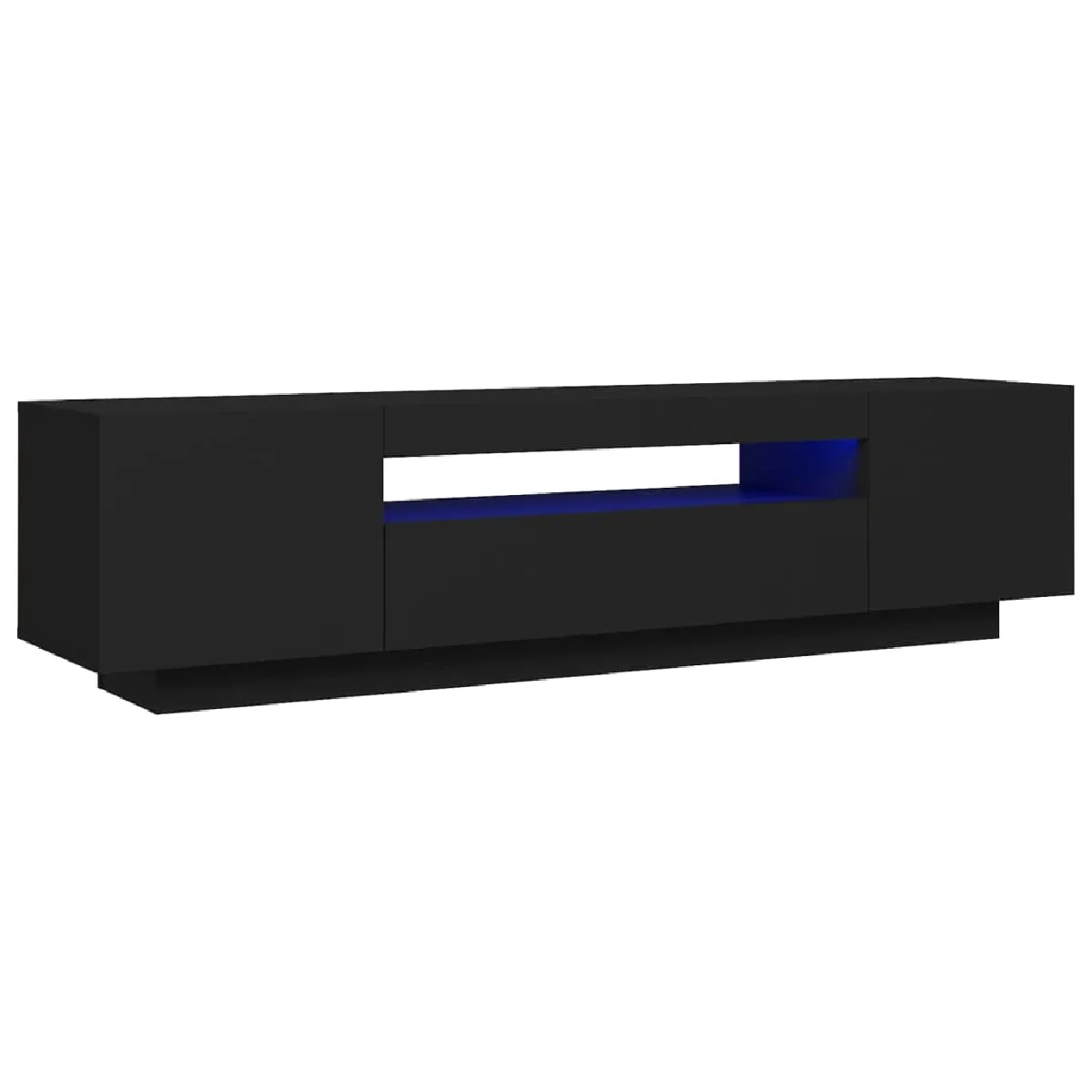 vidaXL Meuble TV LED - Noir