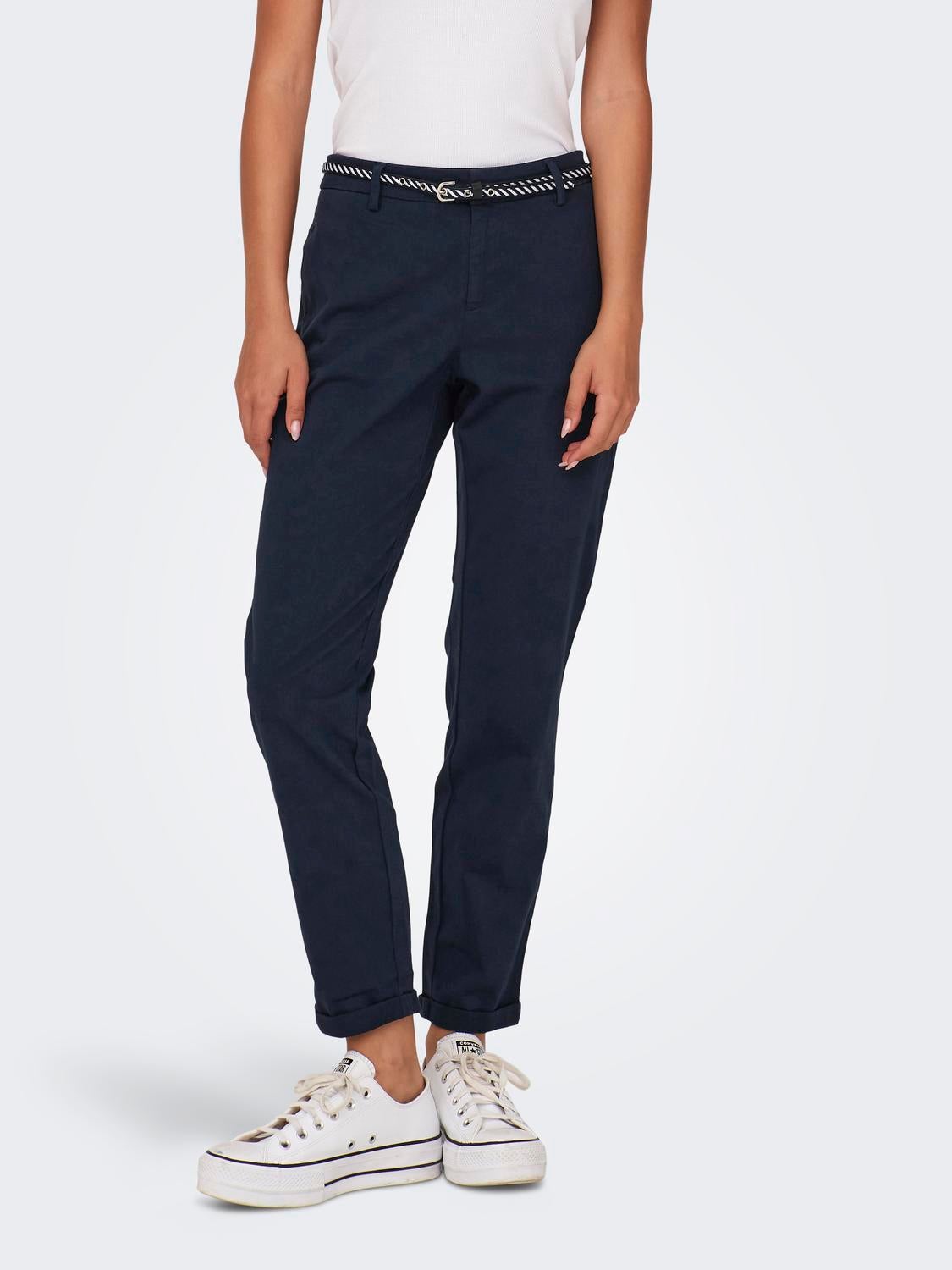 ONLBIANA-MAREE Mittlere Taille Slim Fit Chino Hose Total Eclipse