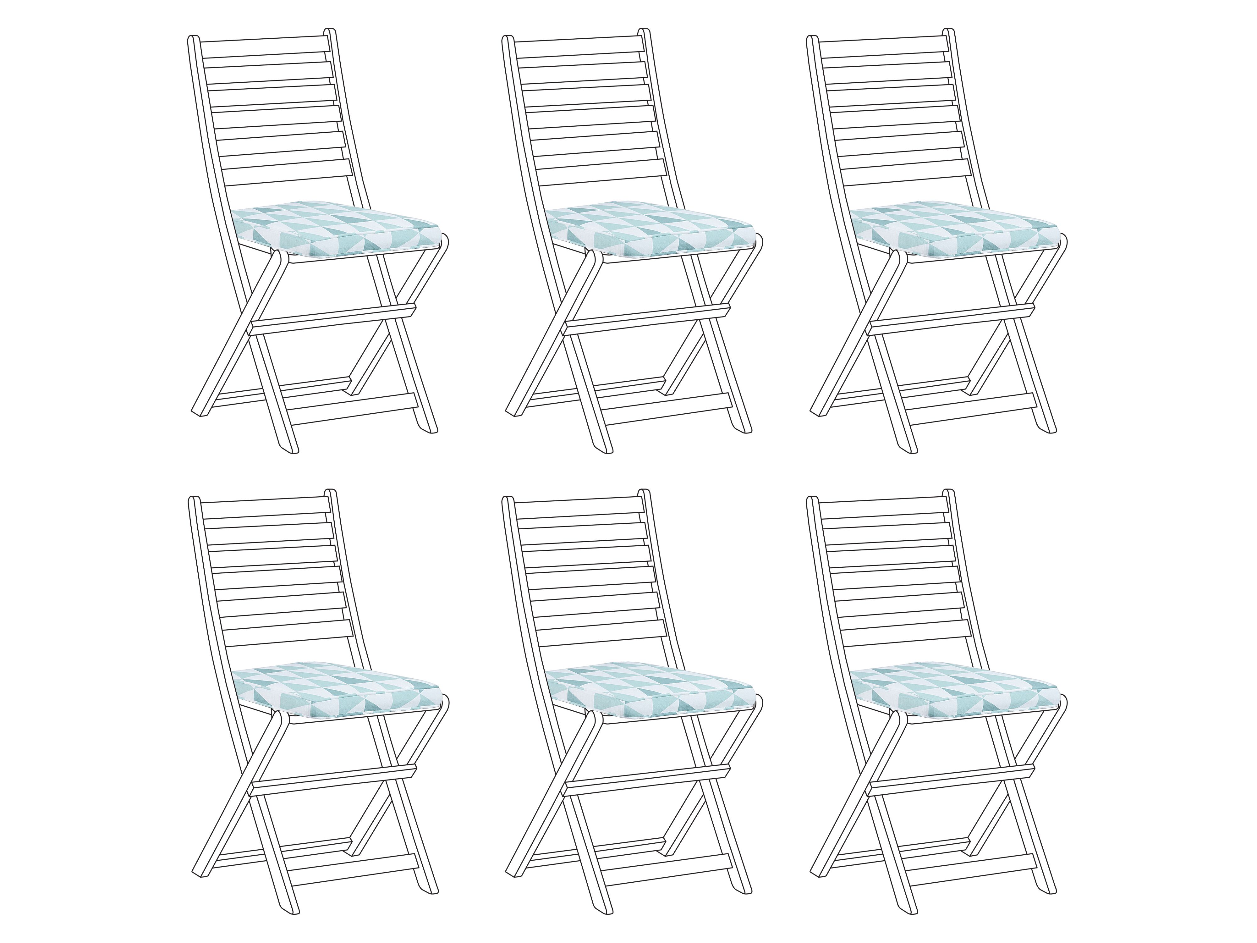 Set van 6 tuinzitkussens TOLVE 39 x 31 cm Lichtblauw