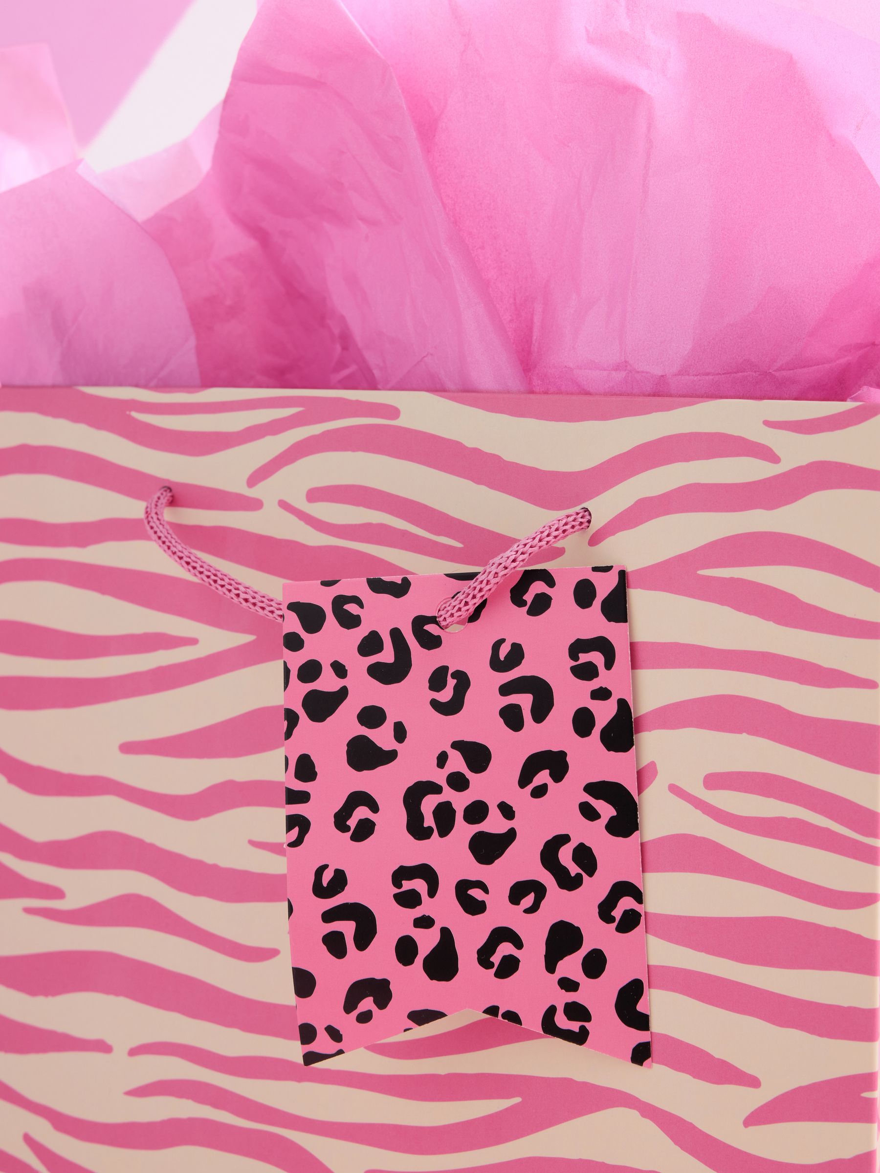 Set van 2 medium geschenktassen met zebraprint