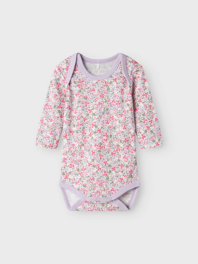 Name It Langarmbody »NBFBODY für Mädchen mit Herzprint und weicher Baumwolle«, 3 Stk. bedruckt, regular fit, Baumwolle, amerikanischer Ausschnitt