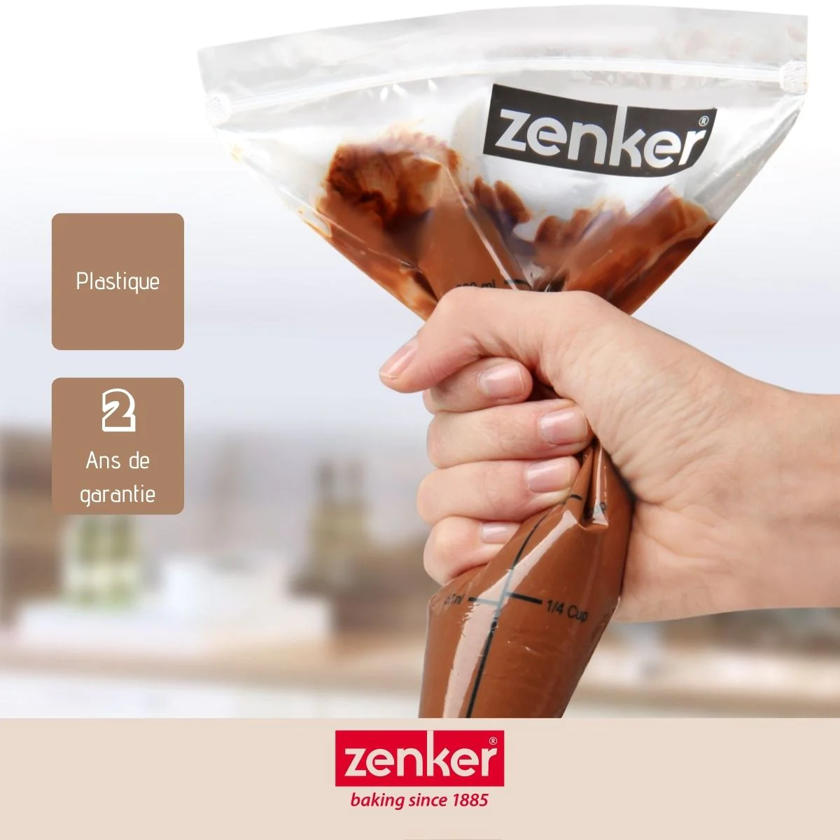 Lot de 10 poches à douille graduées avec zip Smart Pastry Zenker