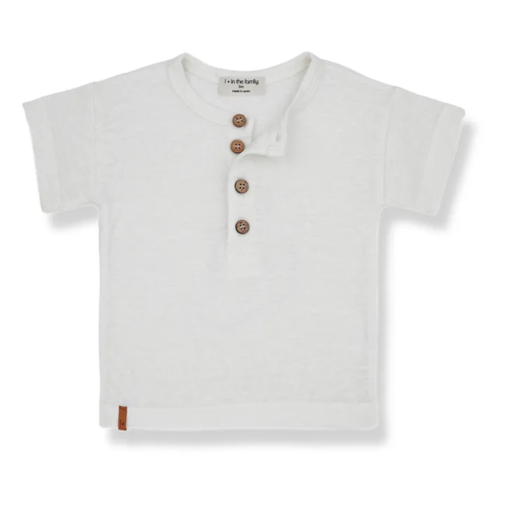 1+ in the family T-Shirt Manches Courtes en Lin Francis | Ecru