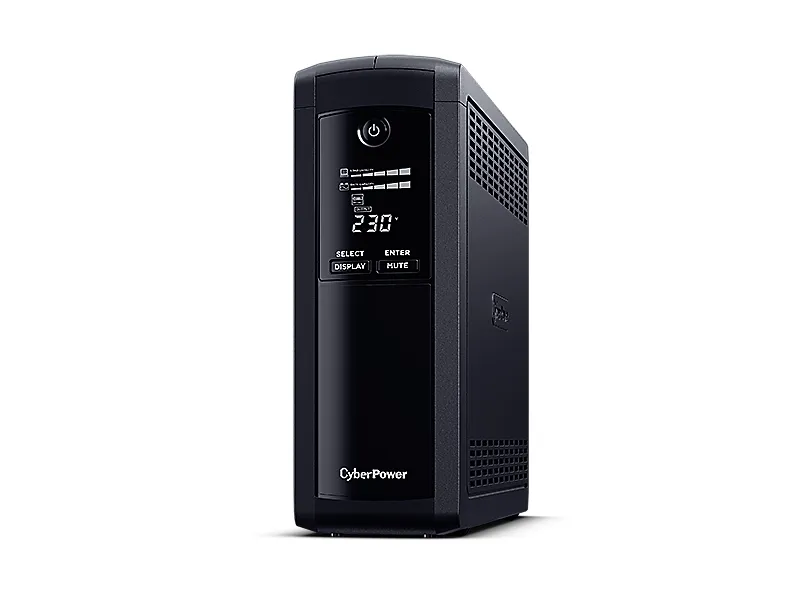 CyberPower Value Pro VP1200ELCD - UPS - AC 230 V - 720 Watt - 1200 VA - 1-faset - 7.2 At - RS-232, USB - output-stikforbindelser: 4 - sort