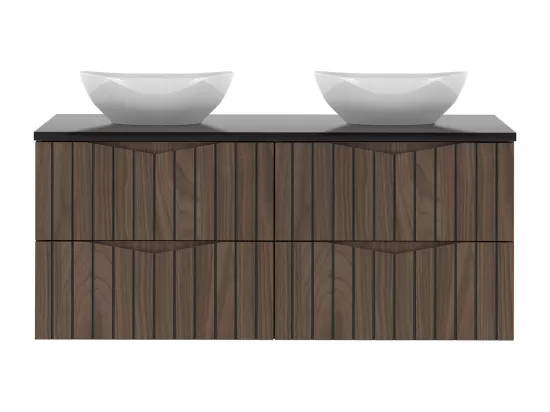 Meuble double vasque 120cm Siena bois et noir