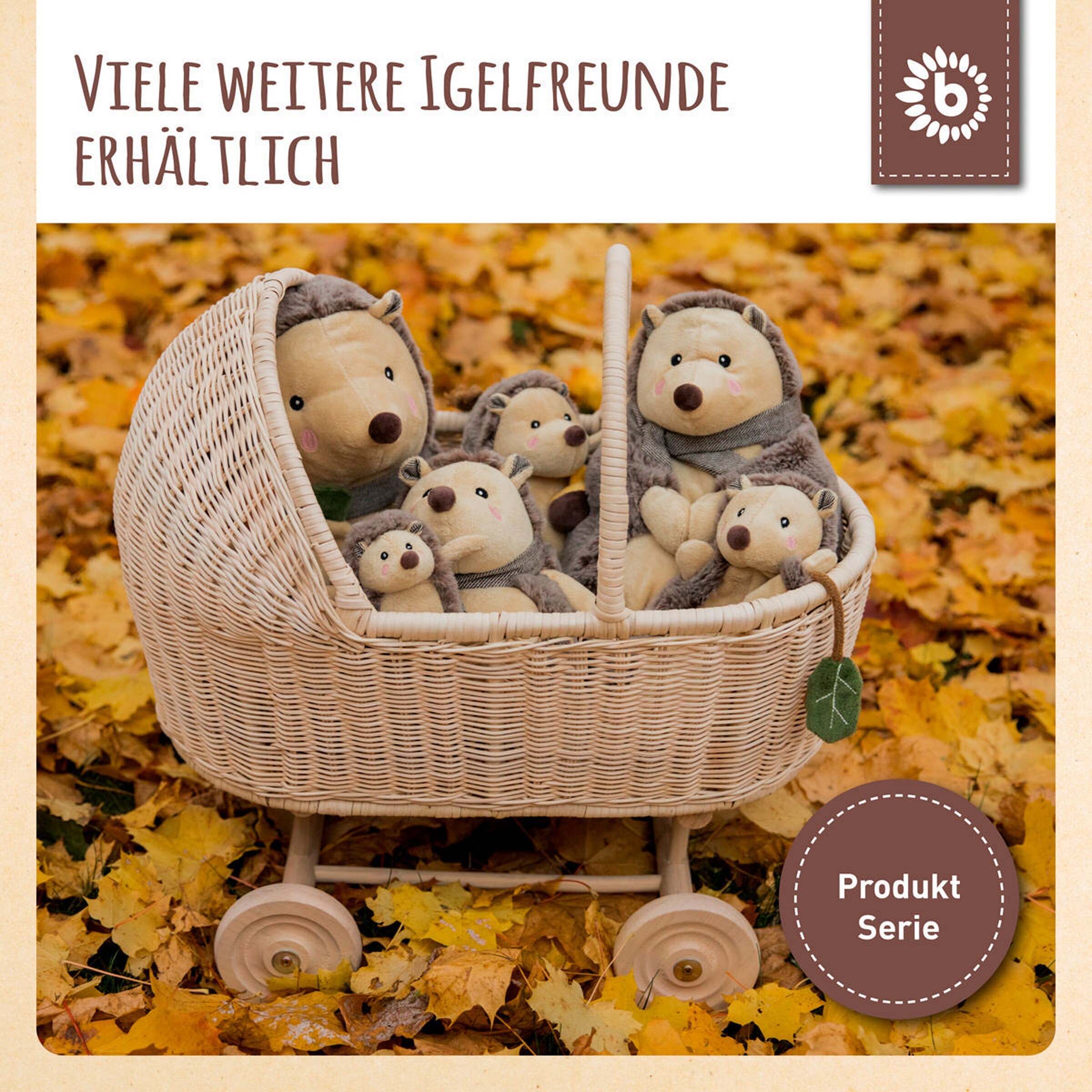 Bieco Plüsch Igel Spieltier 22 cm - ab Geburt Braun