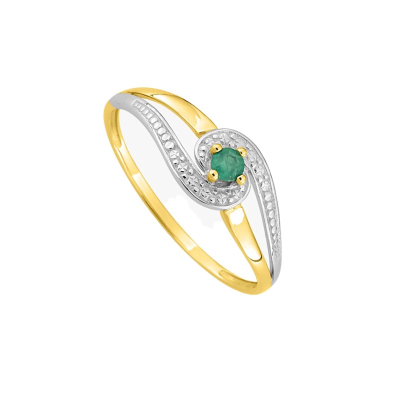 Bague femme - émeraude - Or 9 Carats
