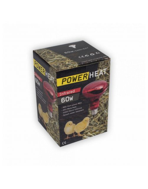 Powerheat Warmtelamp - Verwarming - 9x9x13 cm Rood 60 Watt