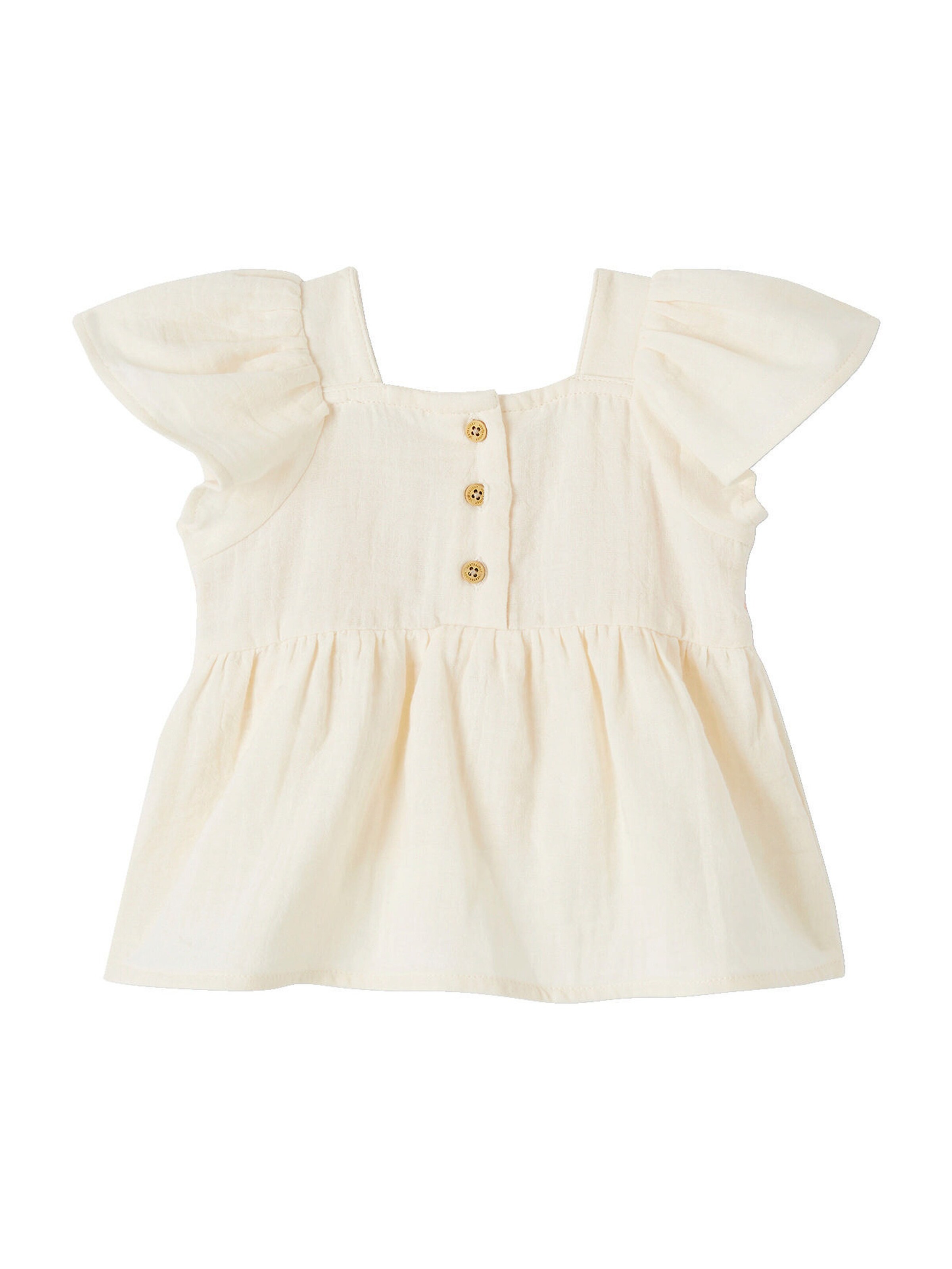 Vertbaudet Mädchen Baby Bluse mit Häkelspitze wollweiß
