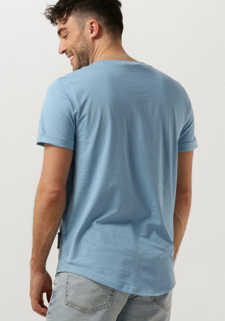 CALVIN KLEIN lichtblauwe calvin klein t-shirt badge turn up sleeve