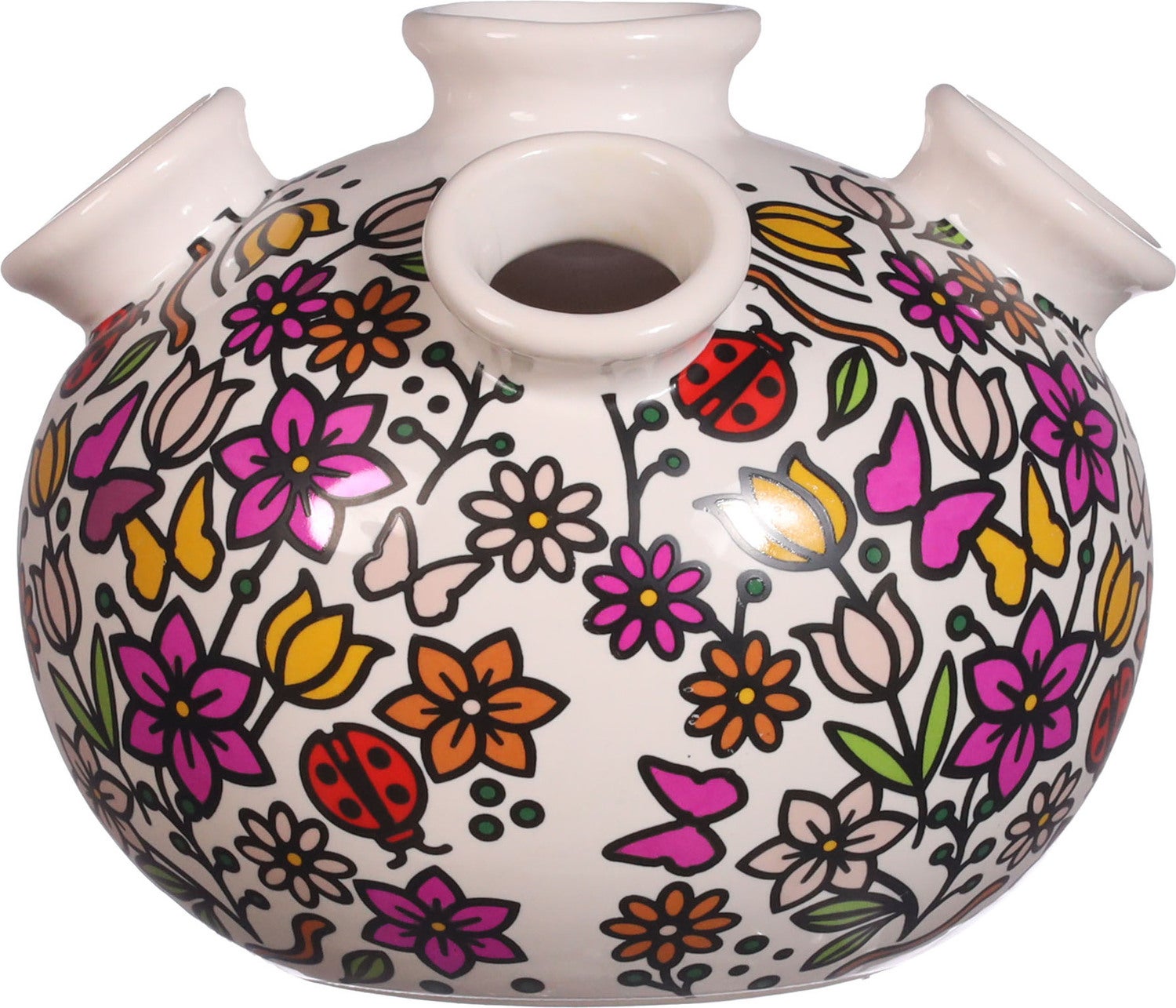 Tulpenvaas Tulip wit / roze / geel 13 x 13 x 11 cm