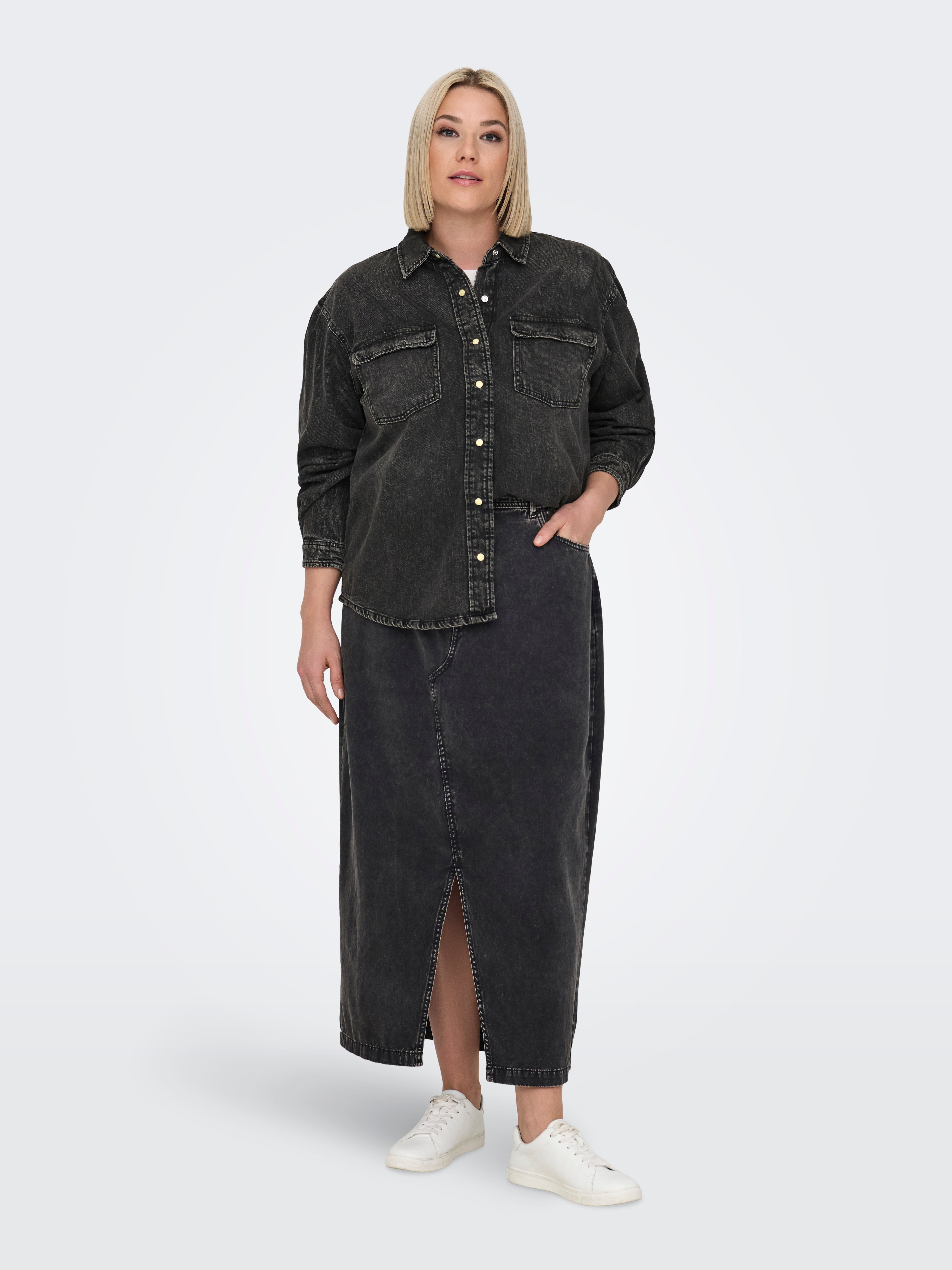 CARBROADWAY Jeanshemd Washed Black