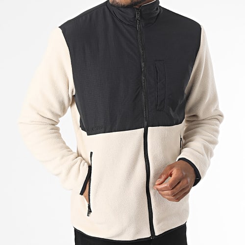 Veste Polaire Zippée Marvin Fleece Beige Noir