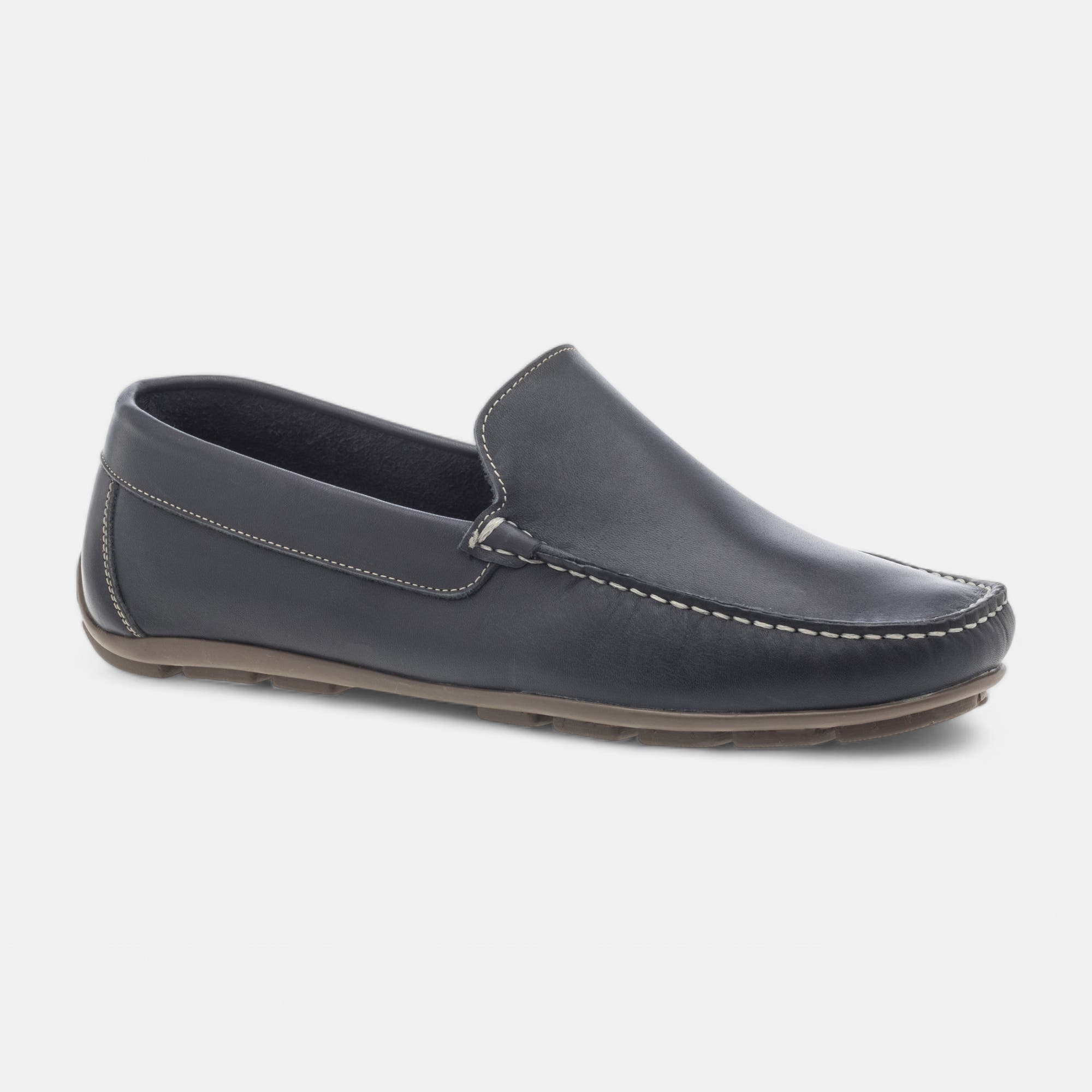 Mocassins Homme en cuir bleu marine