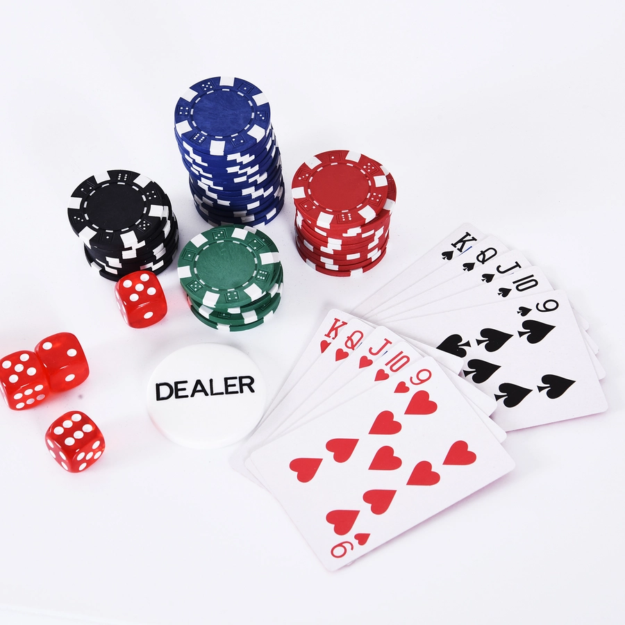 HOMCOM Pokerkoffer mit 200 Chips silber