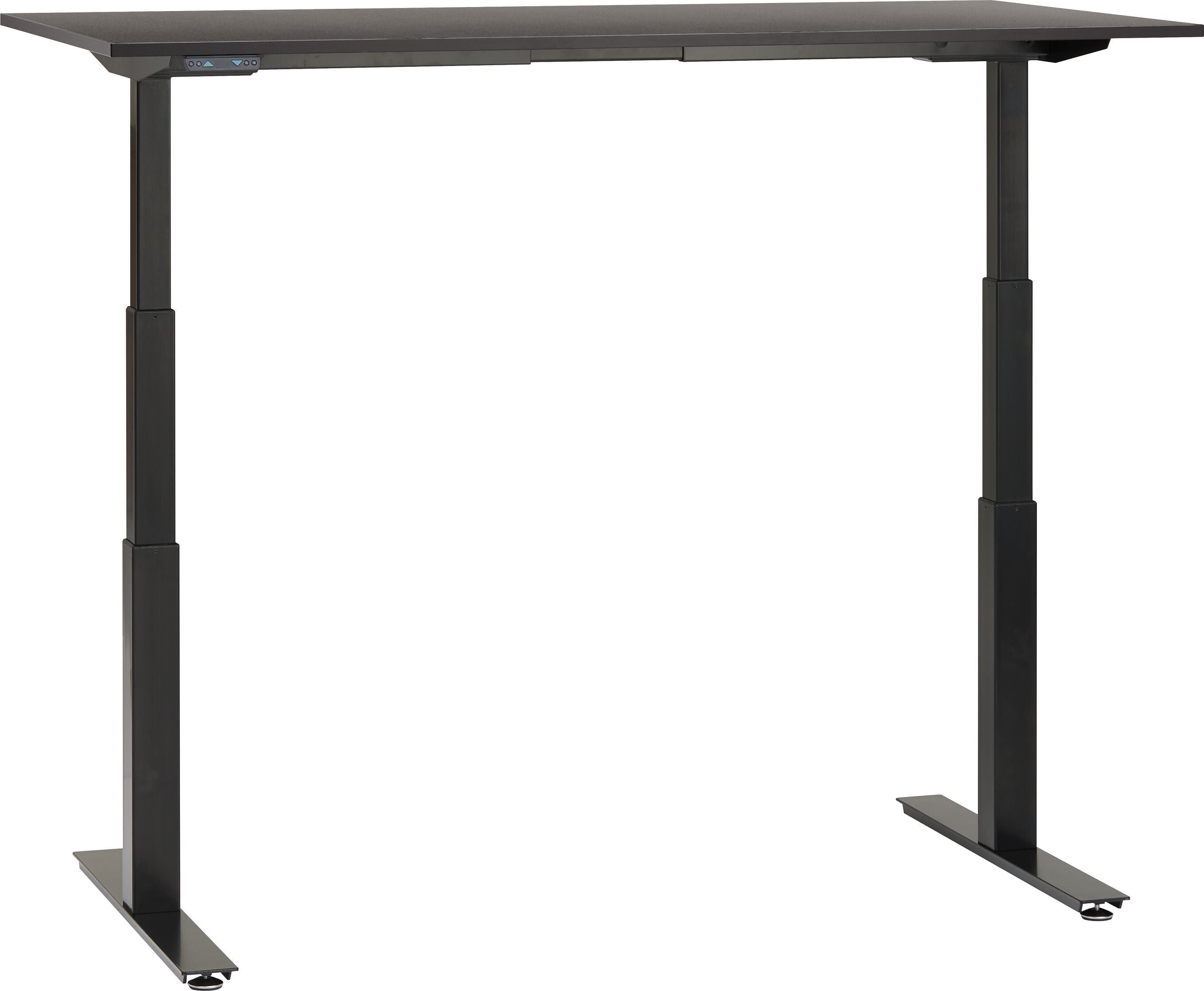 FLEXCUBE PROFI Schreibtisch höhenverstellbar - Schwarz / B: 200.0 cm x T: 80.0 cm x H: 67.0 cm