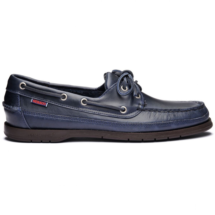 SCHOONER DGL BRUSHED Blue Navy-CHAUSSURES BATEAU POUR HOMME SCHOONER EN CUIR