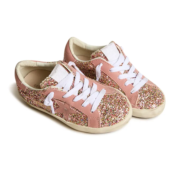 Golden Goose Baskets Lacets Super-Star Paillettes | Rose