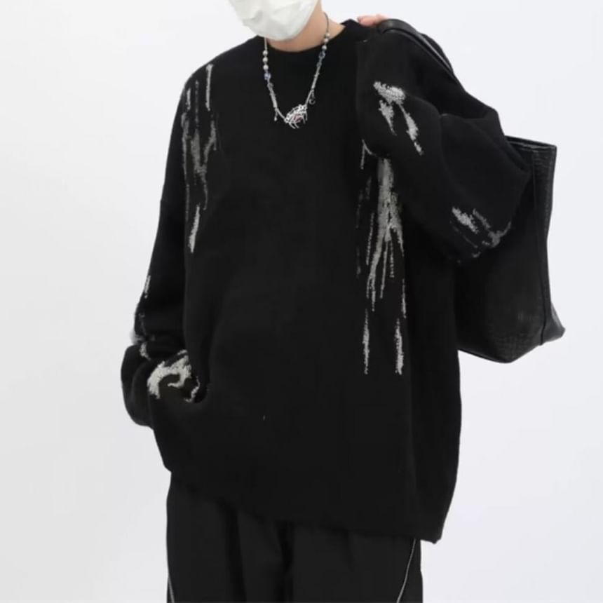 Craltuxe - Oversized trui met ronde hals en melange