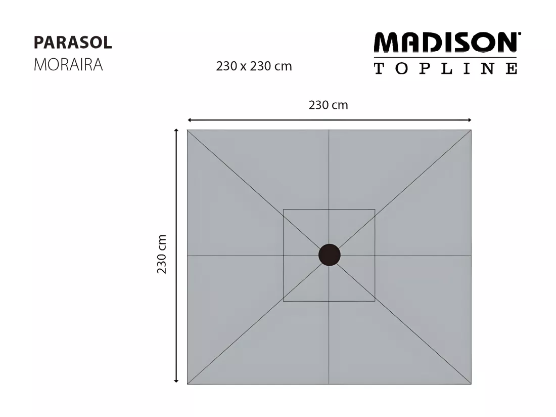 Parasol Moraira 230x230 cm écru