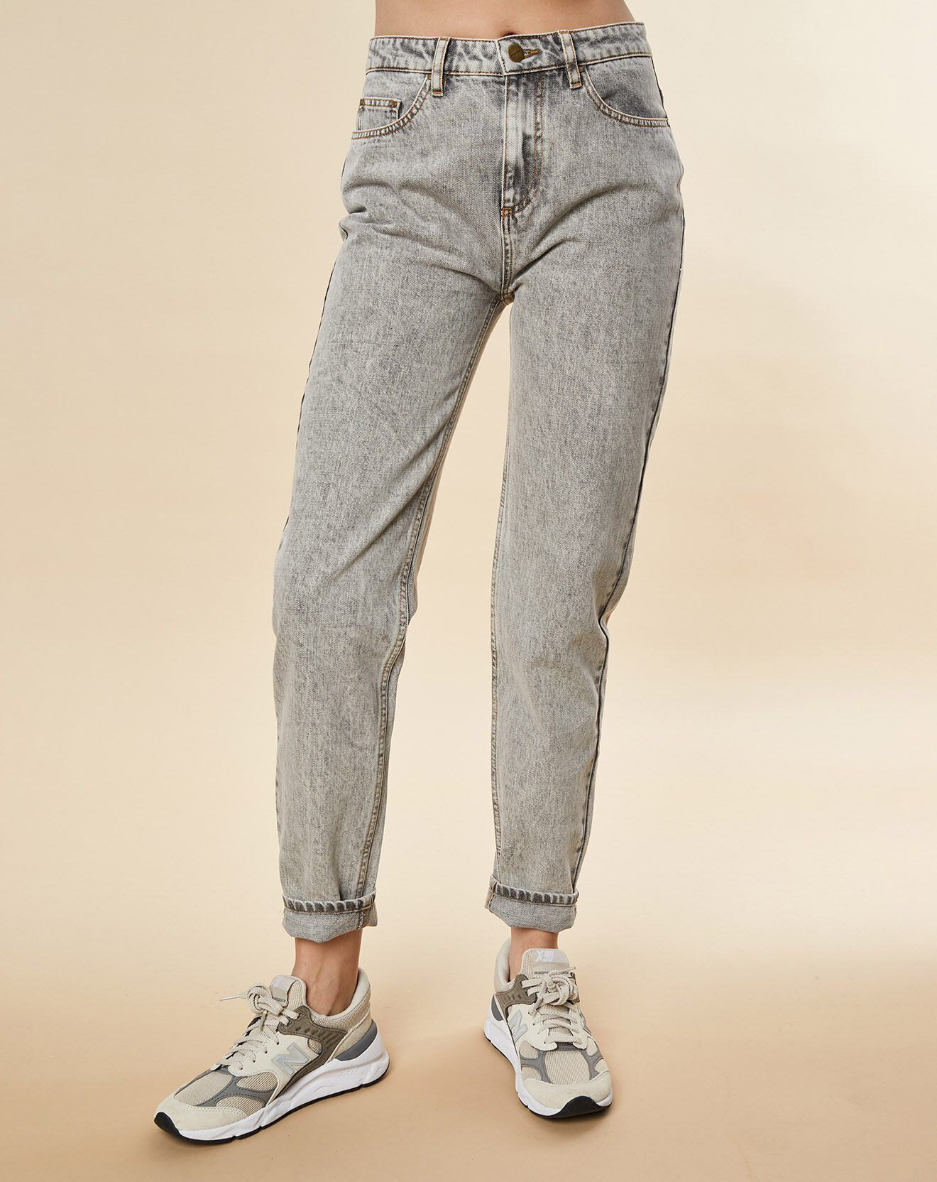 Chloé Stora Jean droit en Toile de coton Remi gris