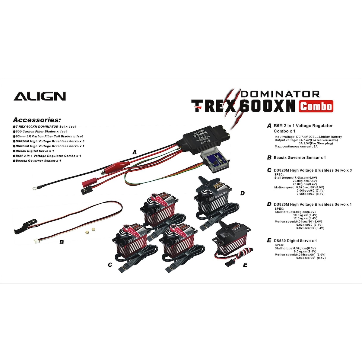 Align T-Rex 600XN Dominator Combo