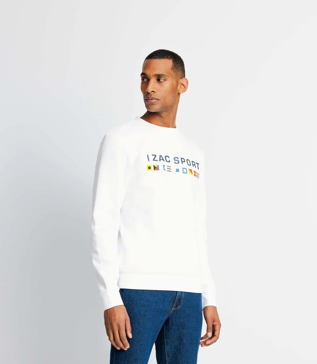 Pull sweat avec drapeaux blanc