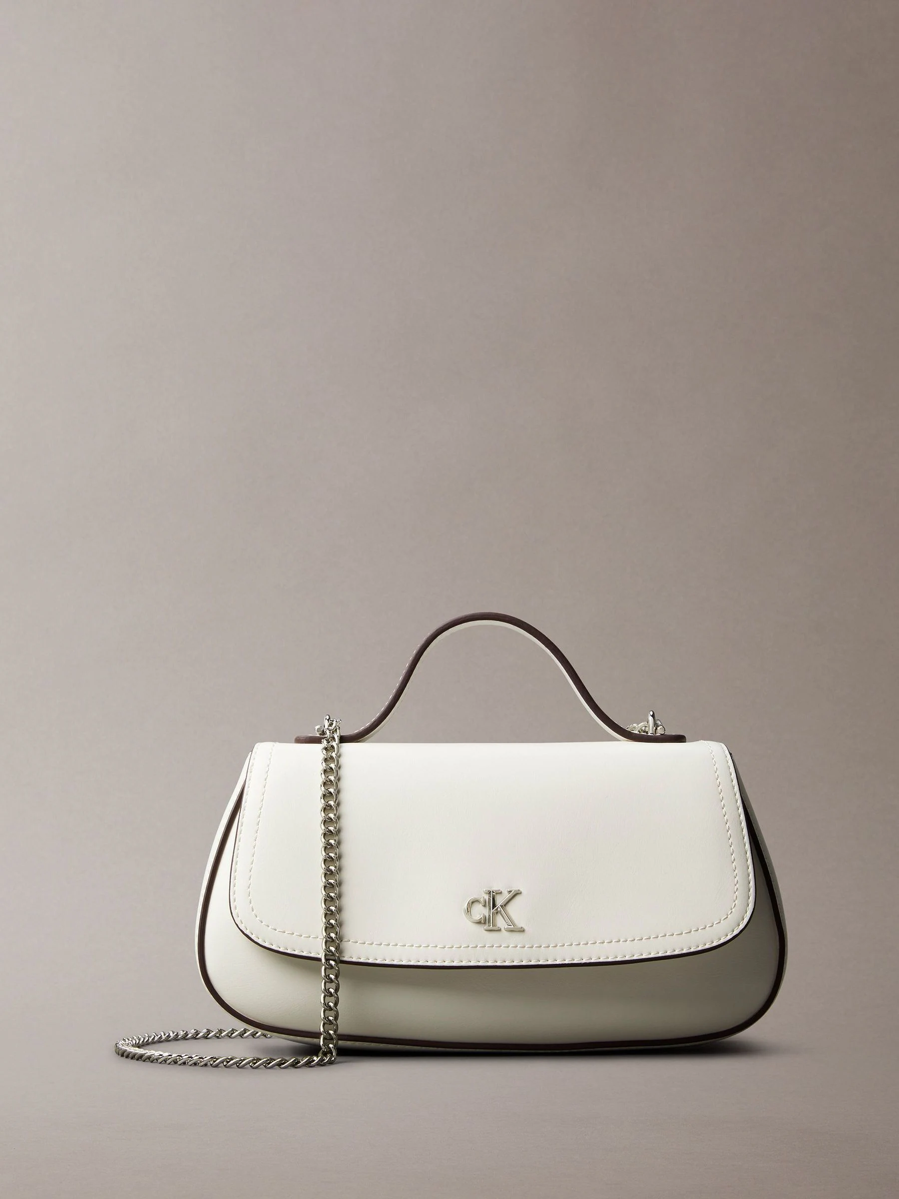 Wit - Calvin Klein Monogram Logo Hardware Tote Bag
