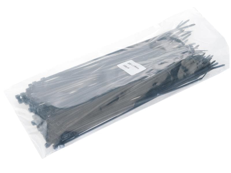 VR-Technics Kabelbinder Schwarz 200 mm x 2.5 mm Packung à 100 Stück