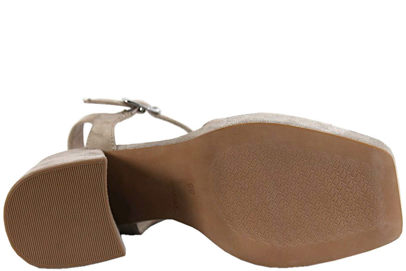 TAMARIS LET BEIGE SANDAL PÅ HÆL I RUSIKND