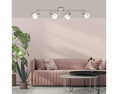 Plafondspot 4-lamps L 94 cm ijzer/wit