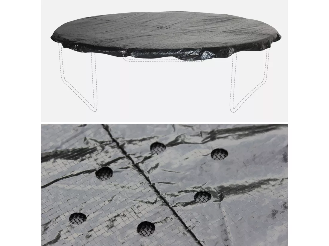 Pack accessoires pour trampoline Ø 250cm Pluton/Gémeaux/Pluton INNER - Échelle. bâche de protection. filet de rangement pour chaussures et kit d’ancrage