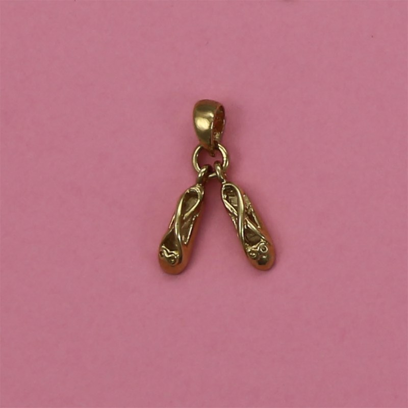 Pendentif la paire de chaussons de danse - Plaqué or