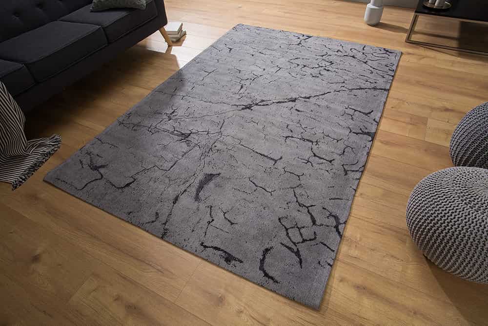 Design Teppich FIRE & EARTH 240x160cm grau Baumwolle
