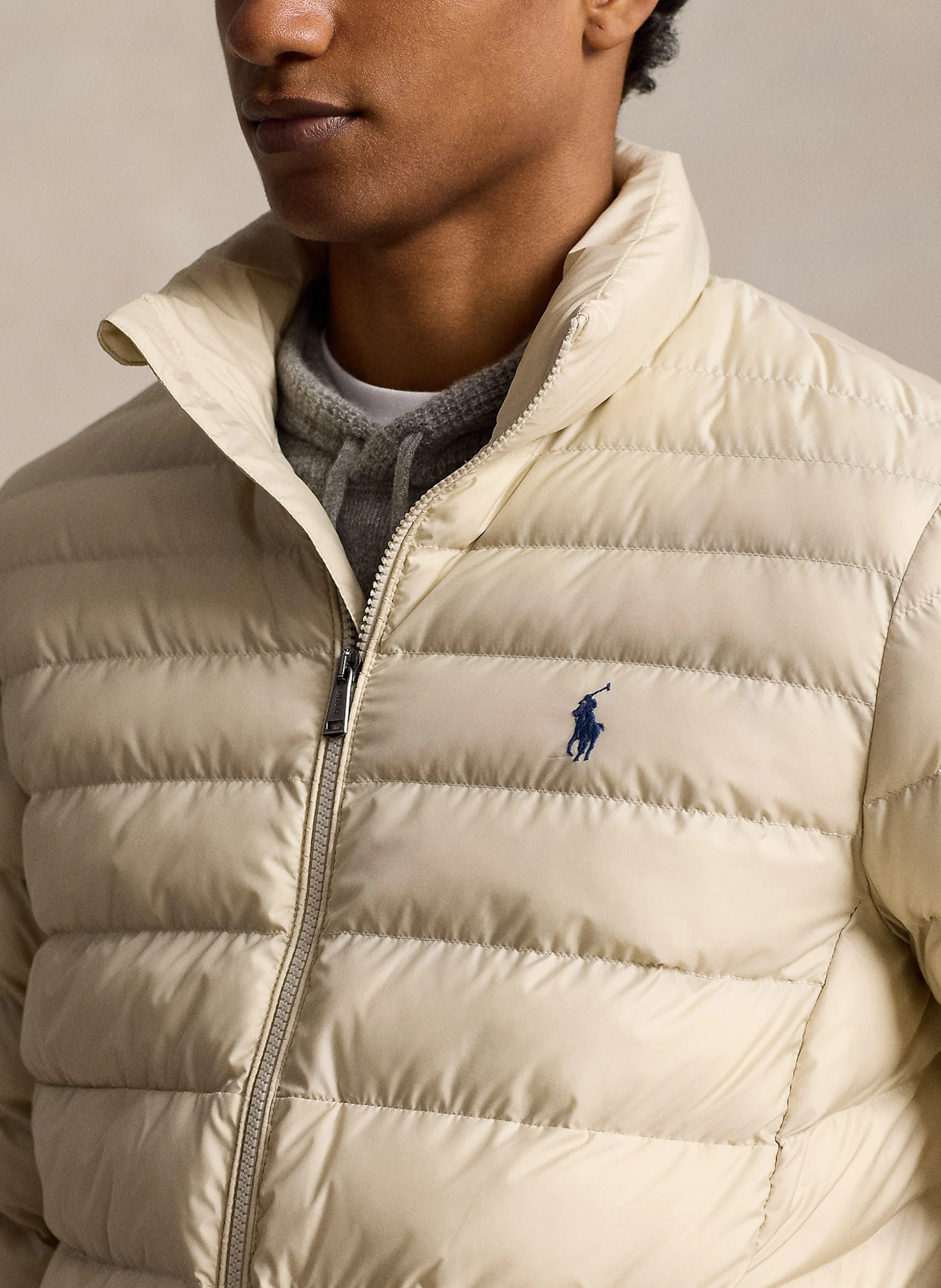 Doudoune col montant| Beige