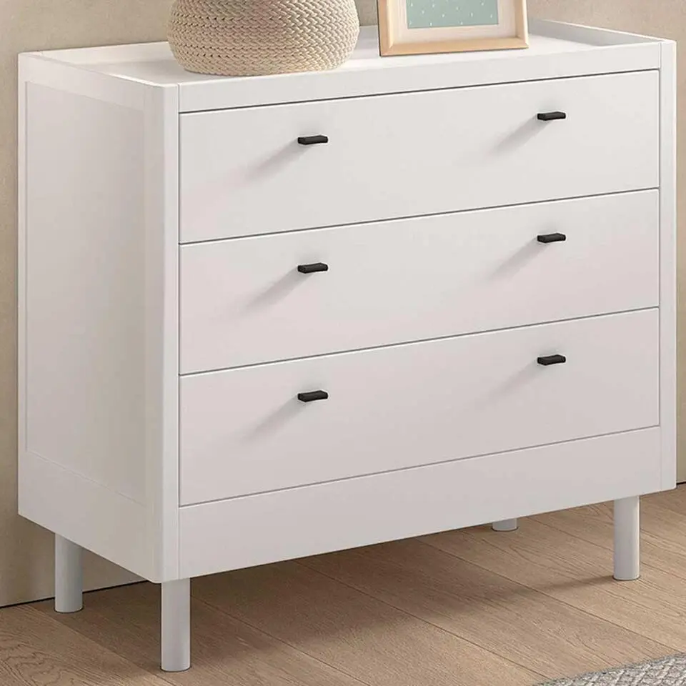 Commode Forrest - 3 lades - massief beukenhout - wit