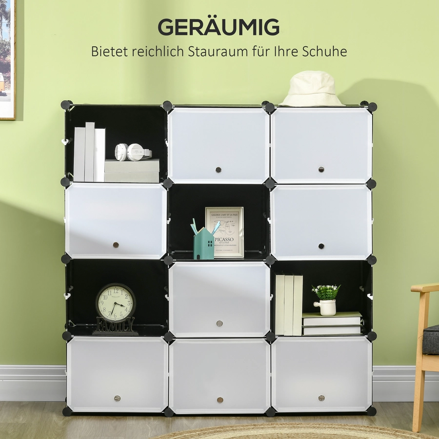 HOMCOM Regalsystem mit Zubehör schwarz, weiß