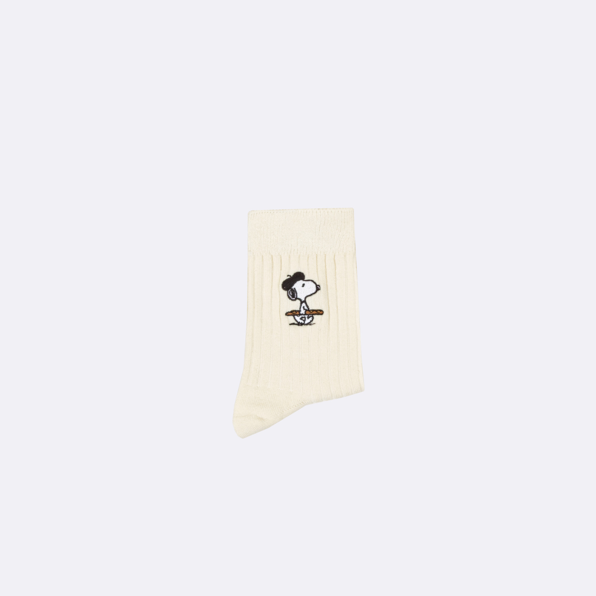 Chaussettes Peanuts écrues & vert foncé coton et polyester recyclé - modèle short socks x3