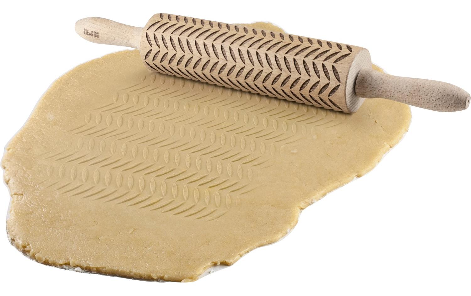 Wallholz mit Blätter Deko 39.5 x 5 cm, BraunTeigroller
