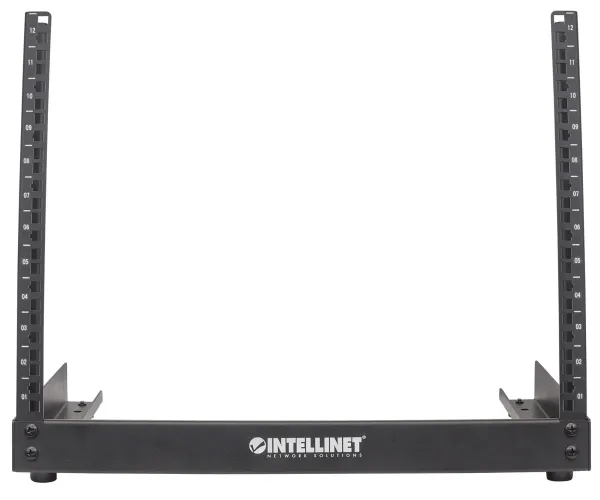 Intellinet 714747, Fritstående reol, 12U, 3,4 kg, Sort